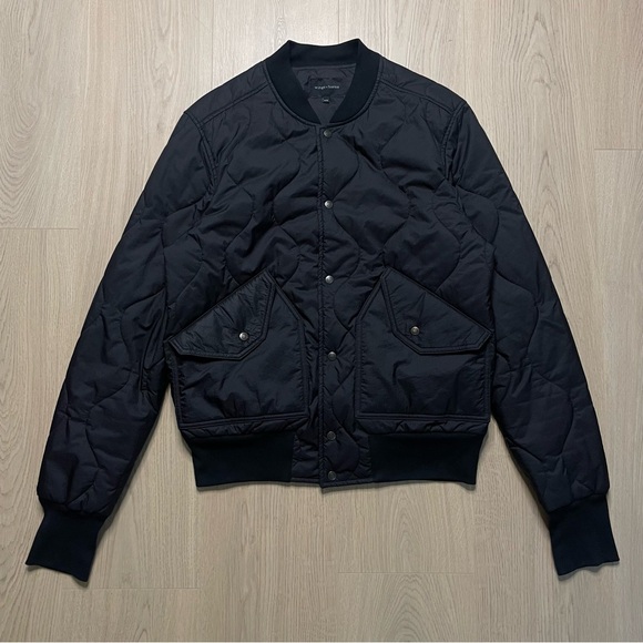 Wings + Horns Jackets & Blazers - Wings + Horns Black Quilted Varsity Lightweight Puffer Jacket Womens Medium Rare